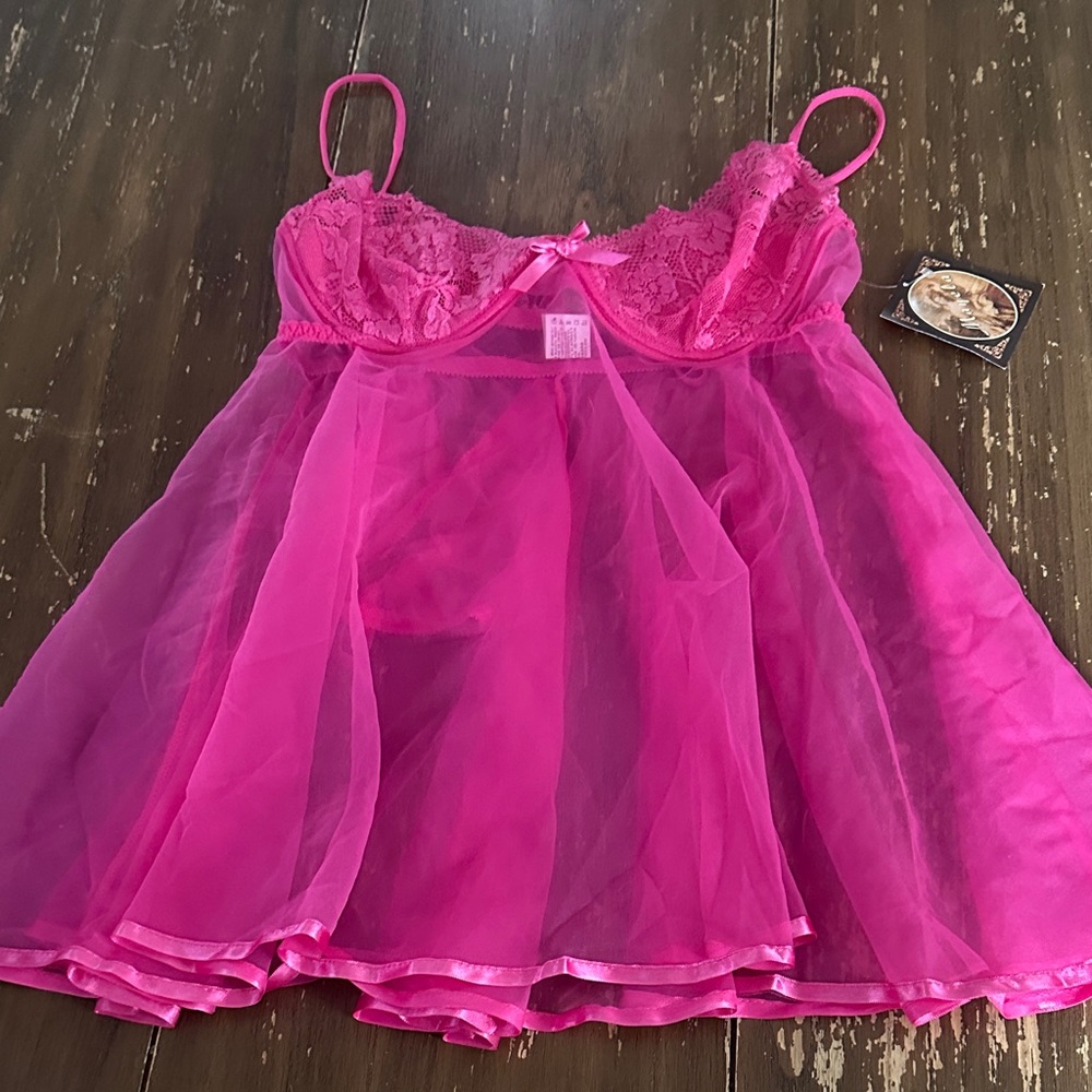 Mayela Pink Lace Babydoll medium